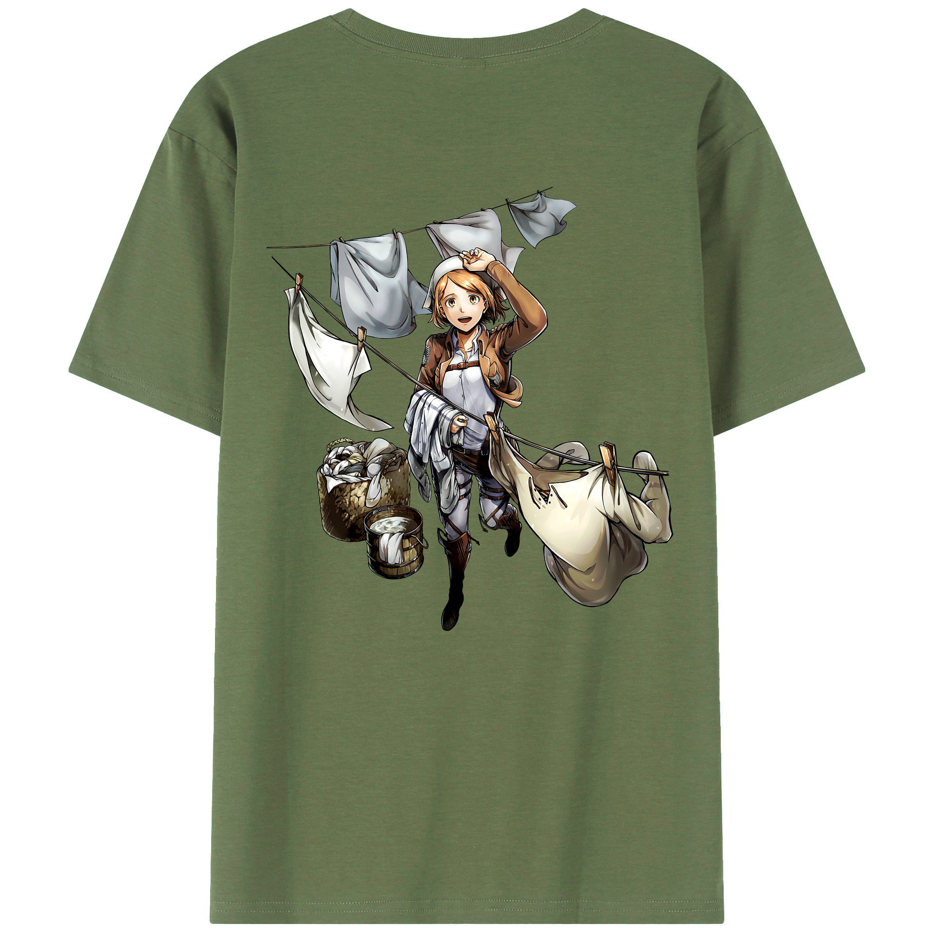 （画像用） 進撃の巨人 ペトラ·ラル Attack on Titan Petra Rall 綿100％ メンズ半袖Tシャツ（バックプリント） 通気性